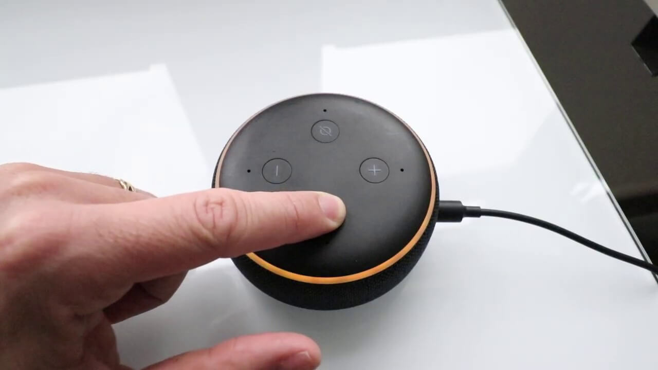 hold the button to reset alexa