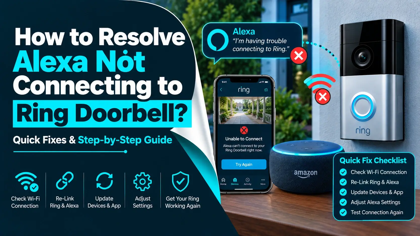 How to Resolve Alexa not Connecting to Ring Doorbell