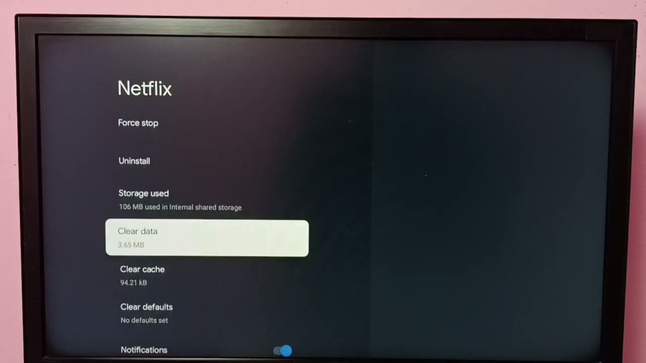 Clear App Data or Reinstall Netflix