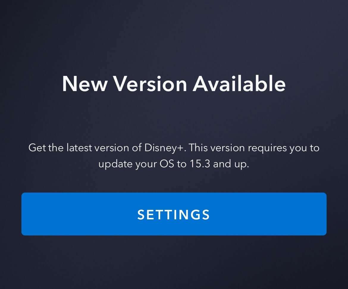 Update the Disney Plus Application