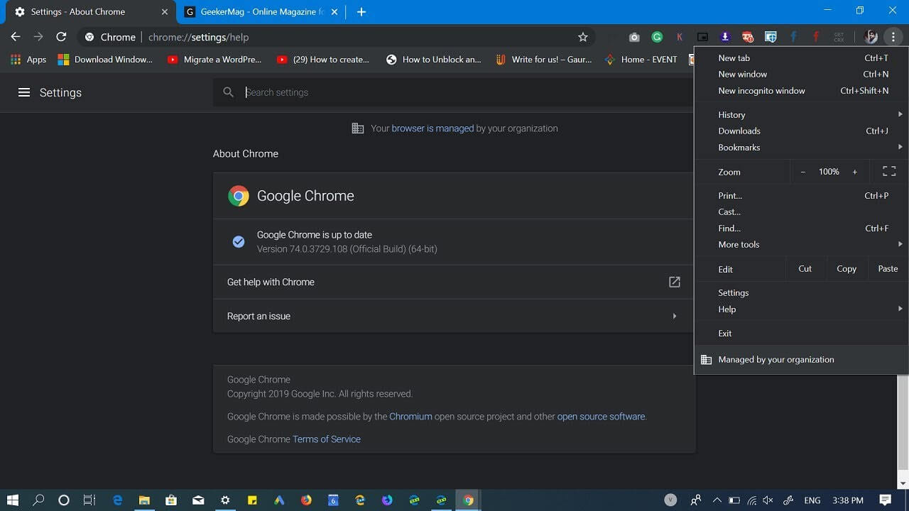 Google Chrome dark mode for Windows