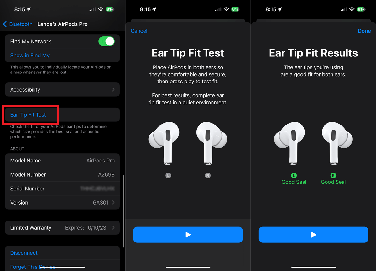 Take The Ear Tip Fit Test