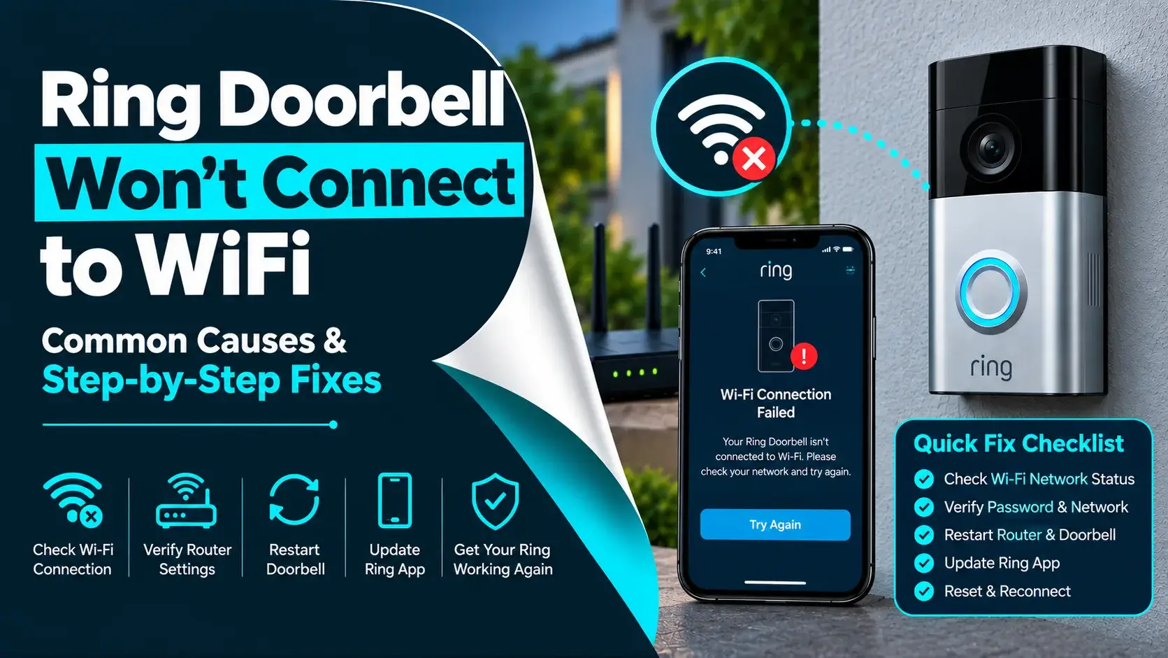 Ring Doorbell Won't Connect to WiFi - steps to connect